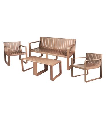 Conjunto Sofá Verte Eco 5 Peças Polipropileno Café - 75686