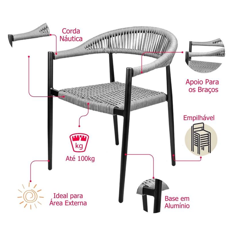 CadeiraTrancosoAluminioPretoAssentoCordaNauticaAmendoa72039