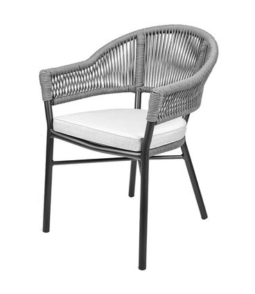 Cadeira Caraiva Alumínio Grafite Assento Corda Náutica Chumbo - 75712