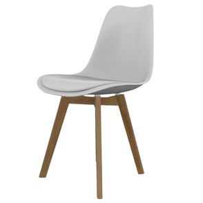 Kit 2 Cadeiras Saarinen Leda Polipropileno Branca Base Wood - 75401