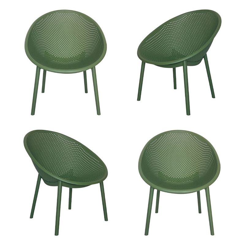 Kit04PoltronasDropsPolipropilenoVerde75725