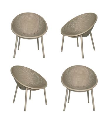 Kit 04 Poltronas Drops Polipropileno Fendi - 75727