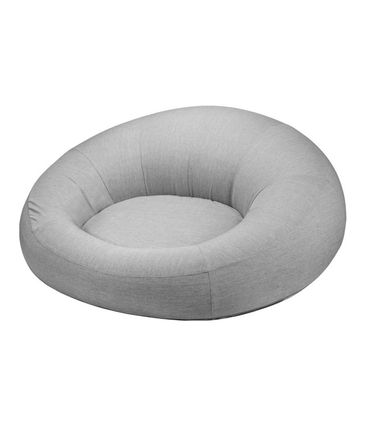 Puff Like Redondo Inflável Linho Cinza - 75778