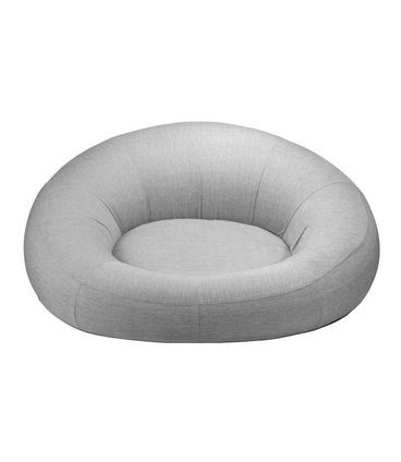 Puff Like Redondo Inflável Linho Cinza - 75778