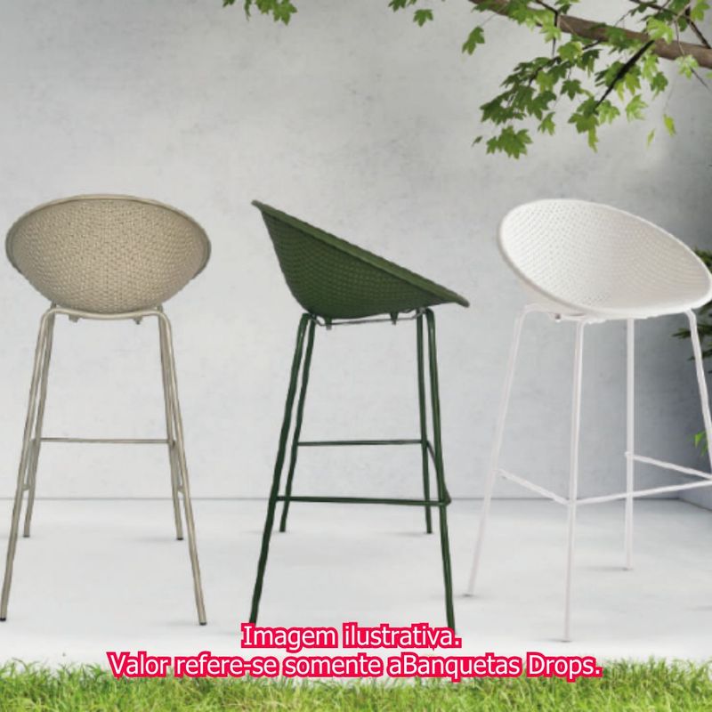 Kit04BanquetasDropsPolipropilenoFendiBaseAco75718