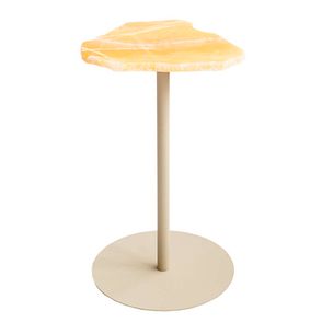 Mesa Lateral Naturally Tampo Pedra Calcita Base Taupe 53cm - 75837