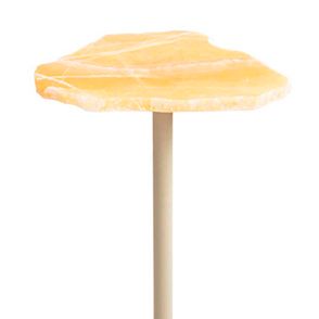 Mesa Lateral Naturally Tampo Pedra Calcita Base Taupe 53cm - 75837