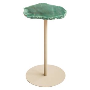 Mesa Lateral Naturally Tampo Pedra Quartzo Base Taupe 53cm - 75838