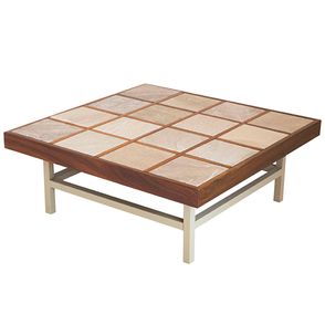 Mesa de Centro Madero Tampo Malibu Sand Base Taupe 90x90cm - 75878