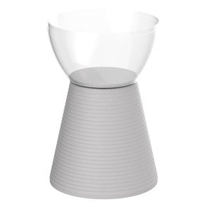 Banqueta Sili Assento Policarbonato Cristal Base PP Branco - 75927