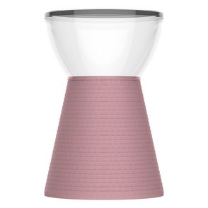 Banqueta Sili Assento Policarbonato Cristal Base PP Calla Rose - 75929