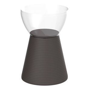 Banqueta Sili Assento Policarbonato Cristal Base PP Cinza Mushroom - 75930