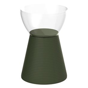 Banqueta Sili Assento Policarbonato Cristal Base PP Verde Alecrim - 75931