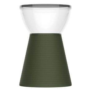 Banqueta Sili Assento Policarbonato Cristal Base PP Verde Alecrim - 75931