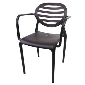 Cadeira Stripe Com Braço Polipropileno Preto - 75958