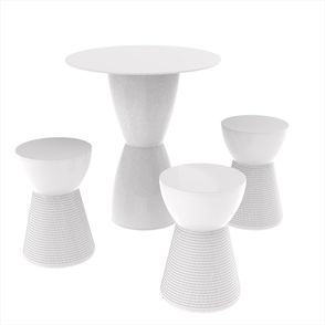 Conjunto Mesa Fit Com 03 Banquetas Polipropileno Branco - 75976