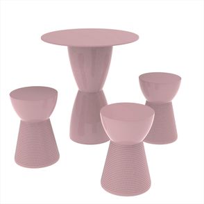 Conjunto Mesa Fit Com 03 Banquetas Polipropileno Calla Rose - 75979