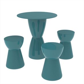 Conjunto Mesa Fit Com 03 Banquetas Polipropileno Lazuli - 75977