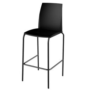 Banqueta Loft PP Preto Pés Aço Carbono Preto - 76133