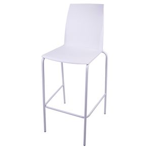Banqueta Loft PP Branco Pés Aço Carbono Branco - 76134