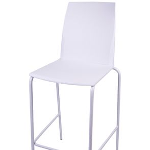 Banqueta Loft PP Branco Pés Aço Carbono Branco - 76134