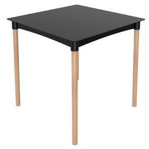 Mesa Atto 04 Lugares PP Preto Pés Madeira 74cm - 76143