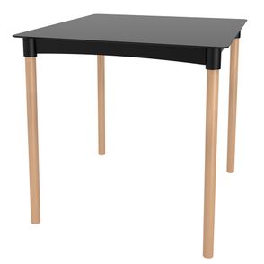 Mesa Atto 04 Lugares PP Preto Pés Madeira 74cm - 76143