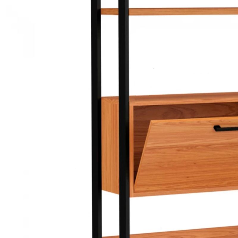 EstanteElegante3Torrescom1Gaveteiroe2Porta216MTLARGcorFreijocomPretoFosco52832