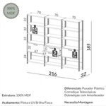 EstanteElegante3Torrescom1Gaveteiroe2Porta216MTLARGcorFreijocomPretoFosco52832