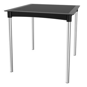 Mesa Atto Rattan 04 Lugares PP Preto Pés Alumínio 74cm - 76155