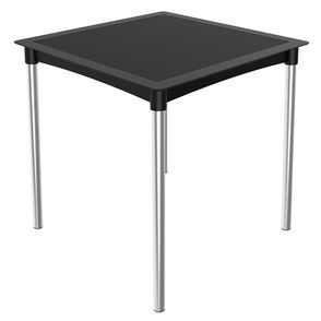 Mesa Atto Rattan 04 Lugares PP Preto Pés Alumínio 74cm - 76155