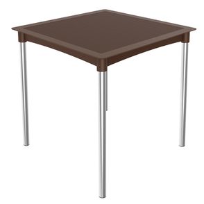 Mesa Atto Rattan 04 Lugares PP Chocolate Pés Alumínio 74cm - 76156
