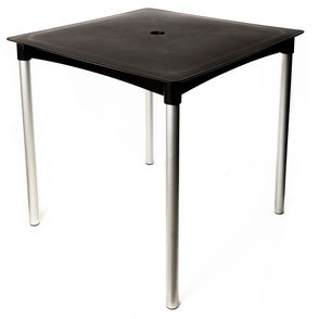 Mesa Atto Com Furo 04 Lugares PP Preto Pés Alumínio 74cm - 76159