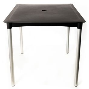 Mesa Atto Com Furo 04 Lugares PP Preto Pés Alumínio 74cm - 76159