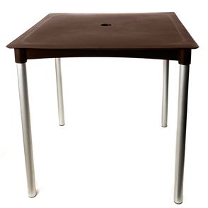 Mesa Atto Com Furo 04 Lugares PP Chocolate Pés Alumínio 74cm - 76160