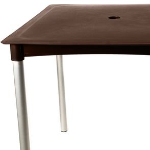 Mesa Atto Com Furo 04 Lugares PP Chocolate Pés Alumínio 74cm - 76160