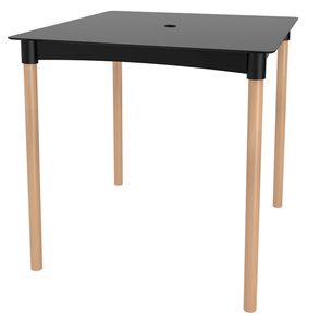 Mesa Atto Com Furo 04 Lugares PP Preto Pés Madeira 74cm - 76161