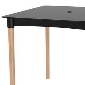 Mesa Atto Com Furo 04 Lugares PP Preto Pés Madeira 74cm - 76161