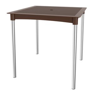 Mesa Atto Rattan Com Furo PP Chocolate Pés Alumínio 74cm - 76164