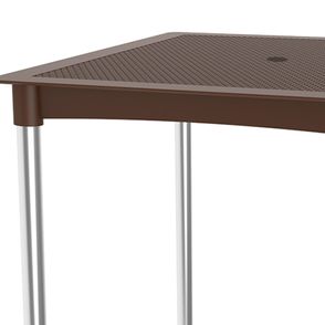 Mesa Atto Rattan Com Furo PP Chocolate Pés Alumínio 74cm - 76164