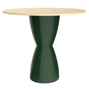 Mesa Redonda Bery Tampo Madeira Natural Base PP Verde Alecrim 80cm - 76203