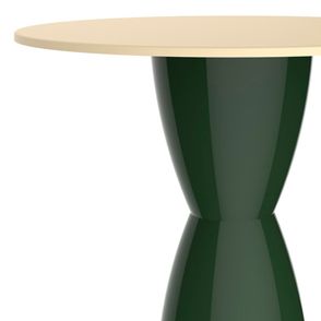 Mesa Redonda Bery Tampo Madeira Natural Base PP Verde Alecrim 80cm - 76203