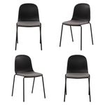 Kit04CadeirasBilbaoPolipropilenoPretoBaseEmAco76318
