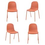 Kit04CadeirasBilbaoPolipropilenoTerracotaBaseEmAco76367