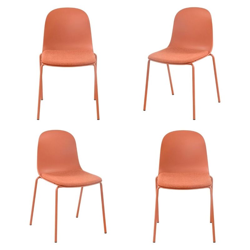 Kit04CadeirasBilbaoPolipropilenoTerracotaBaseEmAco76367