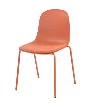 Kit 04 Cadeiras Bilbao Polipropileno Terracota Base Em Aço - 76367