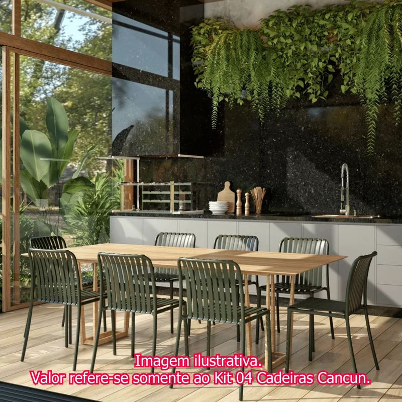 Kit04CadeirasCancunPolipropilenoPreto76369