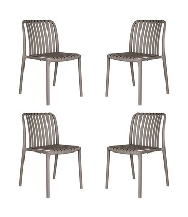Kit 04 Cadeiras Cancun Polipropileno Cinza - 76370