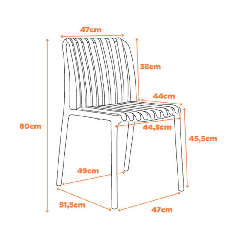 Kit04CadeirasCancunPolipropilenoCinza76370
