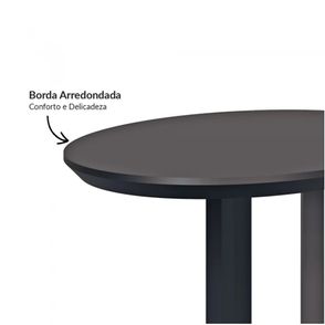 Mesa Auxiliar Ariel Tampo e Base Preto Fosco 70cm - 76399